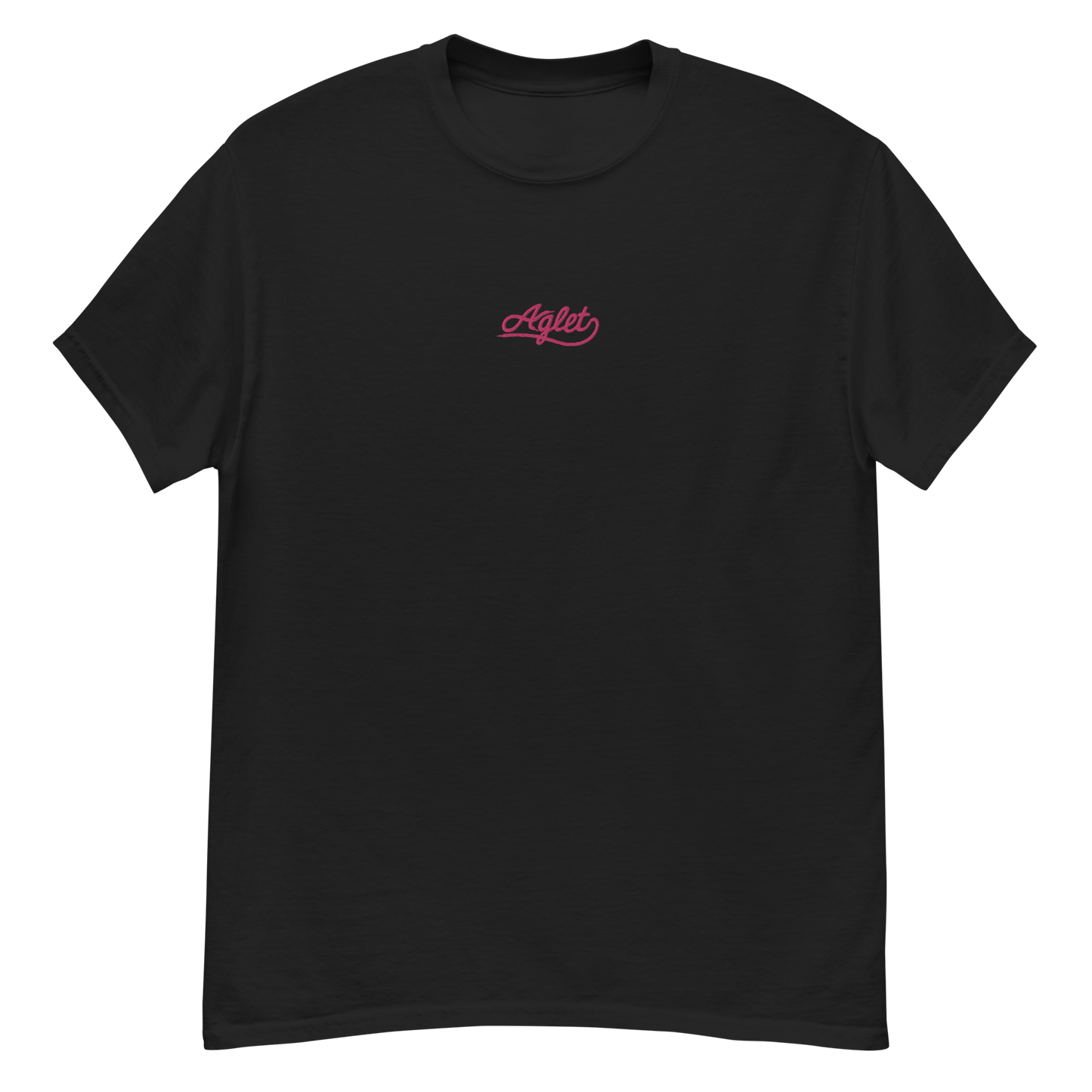 Embroidered Aglet T-Shirt (Pink Logo)