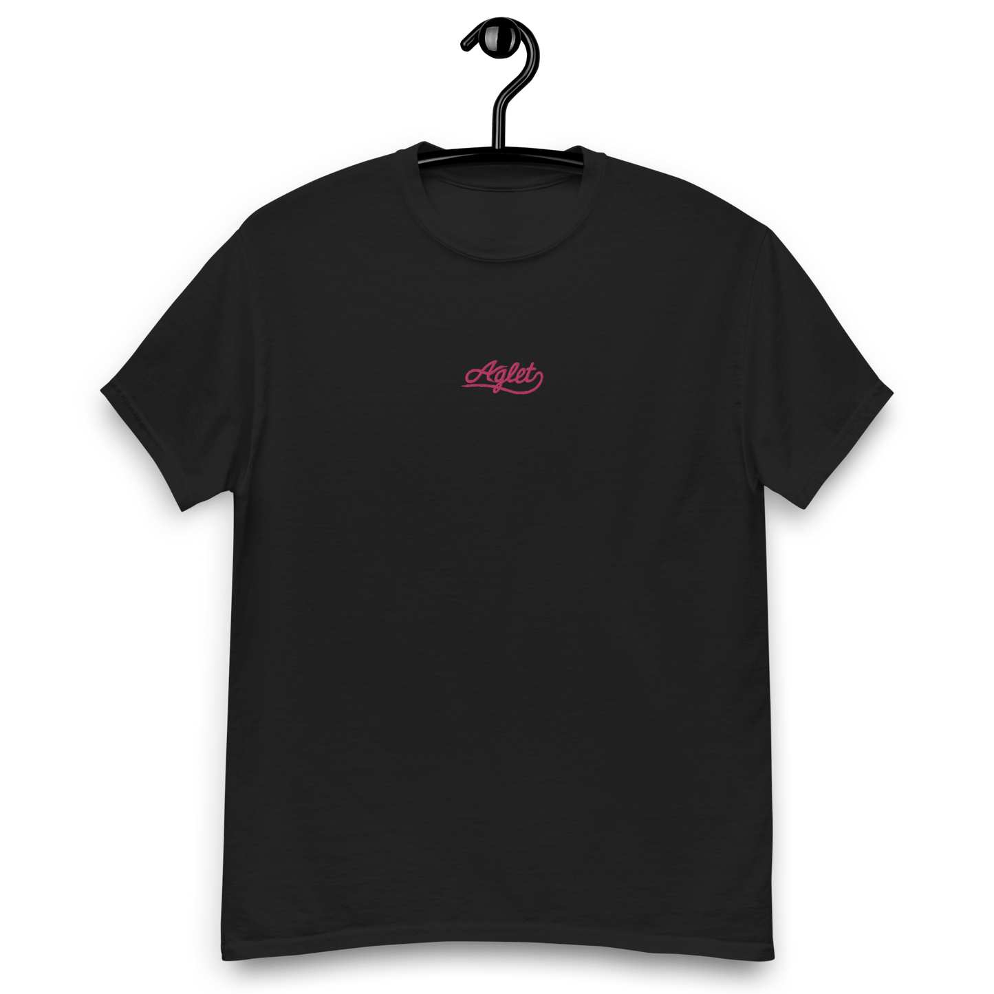 Embroidered Aglet T-Shirt (Pink Logo)