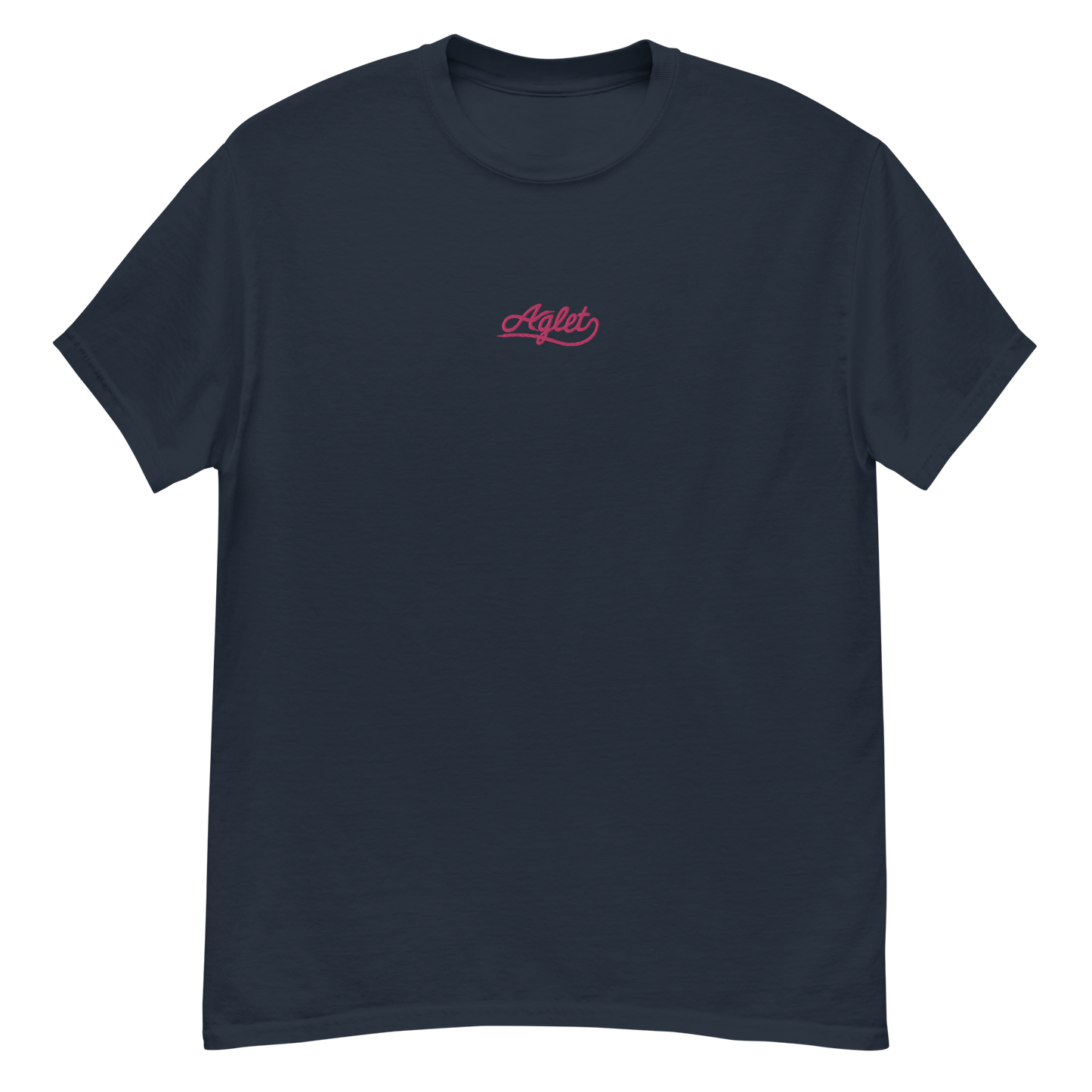 Embroidered Aglet T-Shirt (Pink Logo)
