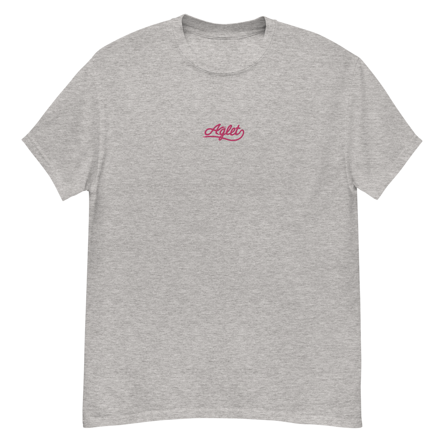 Embroidered Aglet T-Shirt (Pink Logo)