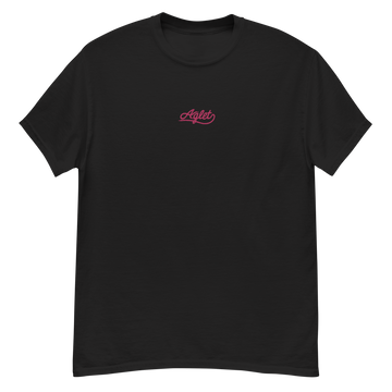 Embroidered Aglet T-Shirt (Pink Logo)
