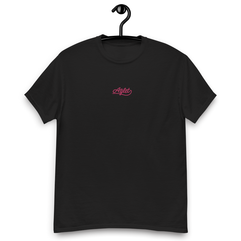 Embroidered Aglet T-Shirt (Pink Logo)