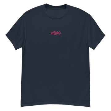 Embroidered Aglet T-Shirt (Pink Logo)