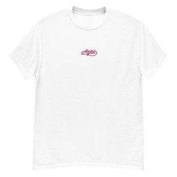 Embroidered Aglet T-Shirt (Pink Logo)